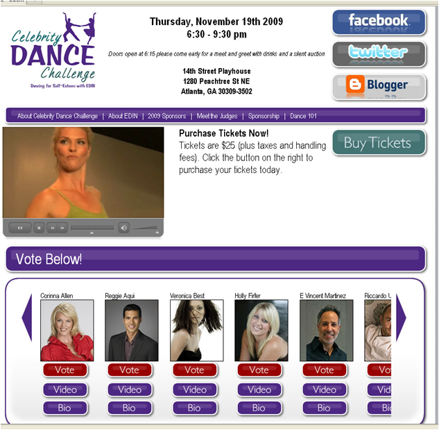 Celebrity Dance Challenge Website